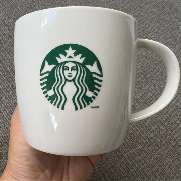 Starbucks | Dining | 23 Starbucks Coffee Mug White Green Siren Mermaid Logo  12 Oz Unused | Poshmark